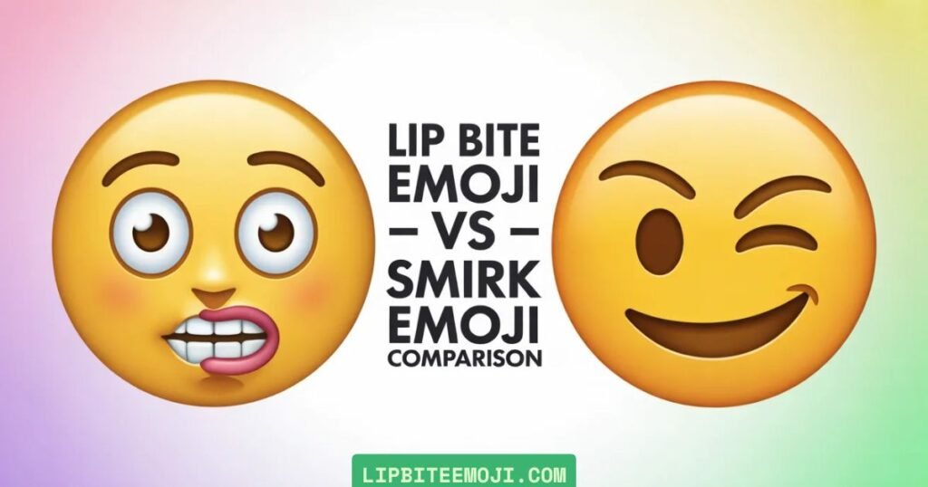 difference between lip bite emoji 🫦 and smirk emoji 😏 in texting