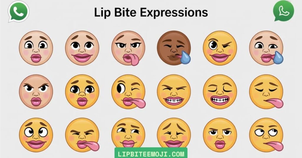 lip bite emoji sticker download for whatsapp chat
