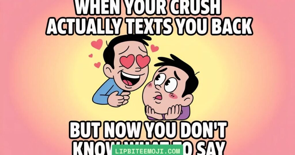 lip bite emoji flirting meme example