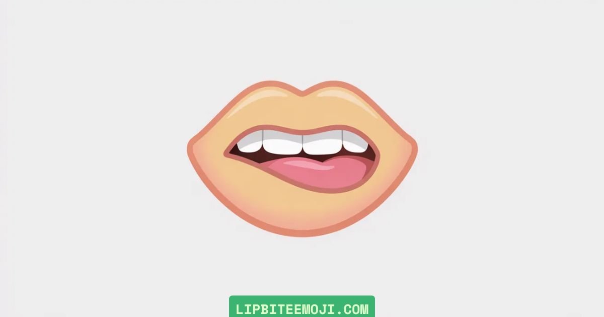 what does lip bite emoji mean in texting