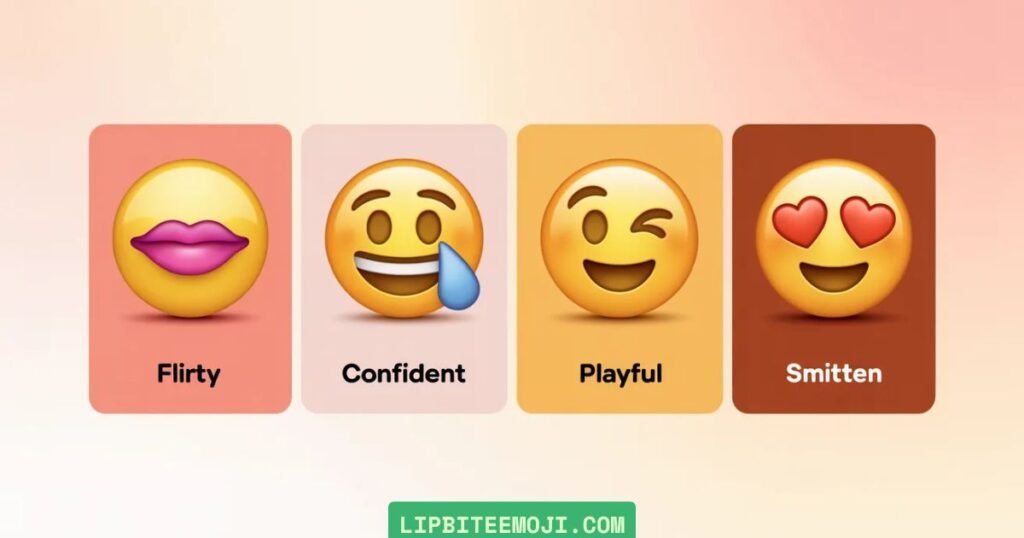 lip bite emoji vs smirk emoji comparison