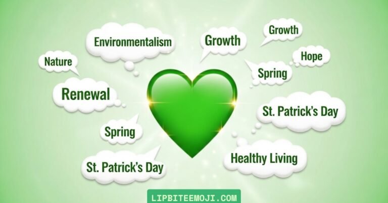“Green heart emoji 💚 on soft green background showing calm love, support, and positive feelings”