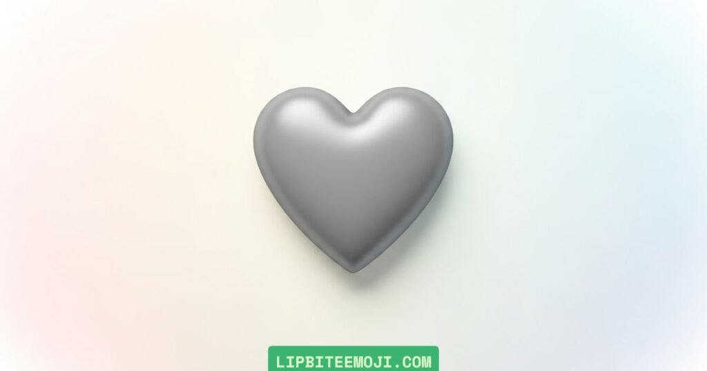 Clean grey heart centered on a white or soft pastel background. Minimal, modern style.