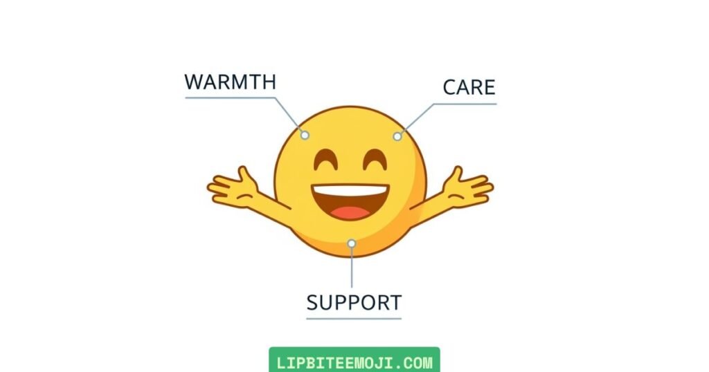 hugging emoji meaning in text messages showing warmth and support