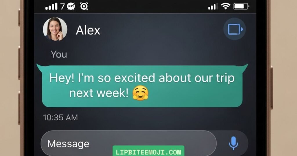 hugging face emoji meaning in chat example showing supportive message