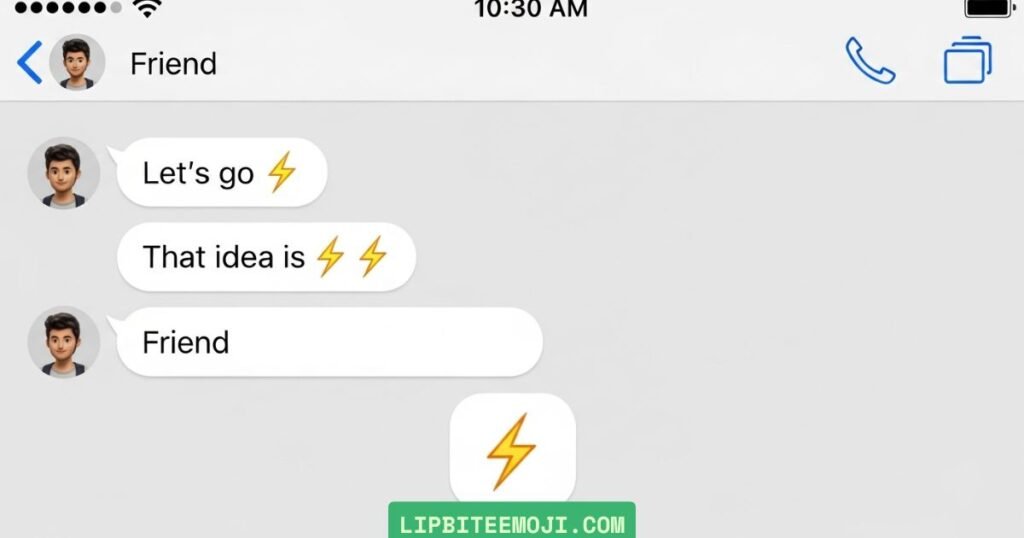 lightning emoji meaning in chat examples and text usage