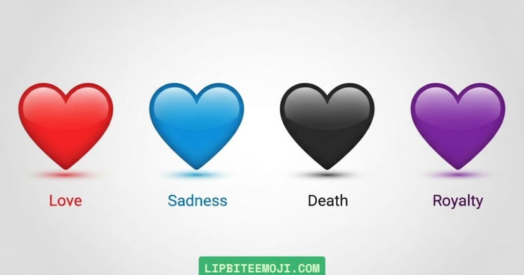 comparison of purple heart vs other heart emojis and their meanings