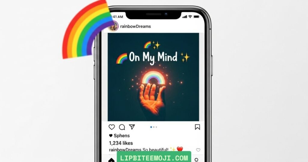 rainbow emoji used in social media chats and posts