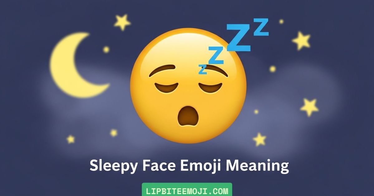 sleepy face emoji meaning with closed eyes and sleep bubble