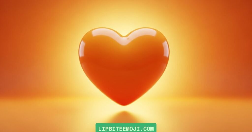 orange heart emoji meaning in text showing warmth and friendly affection