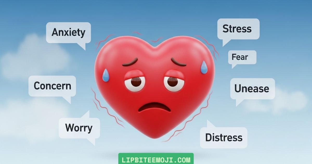 worried heart emoji meaning and worried face emoji meaning in texting