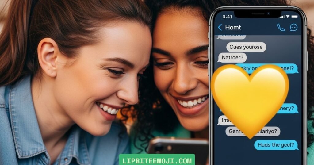 Yellow heart emoji friendship meaning in texting and chat conversations